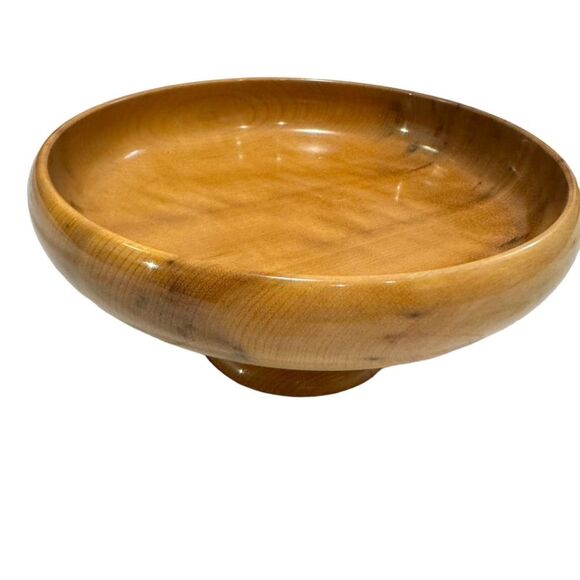 Rare Vintage Myrtle Wood Pedestal Bowl - Picture 8 of 8